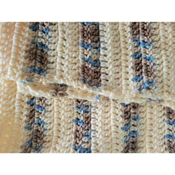 Handmade Crochet Shawl Long Scarf Wrap Neutral Colors 69"x 16.5" - Picture 8 of 8